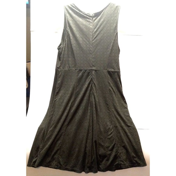 Maurices Size Large Eyelet Fit and Flare Midi Sleeveless Dress Underlay Olive - Picture 3 of 8